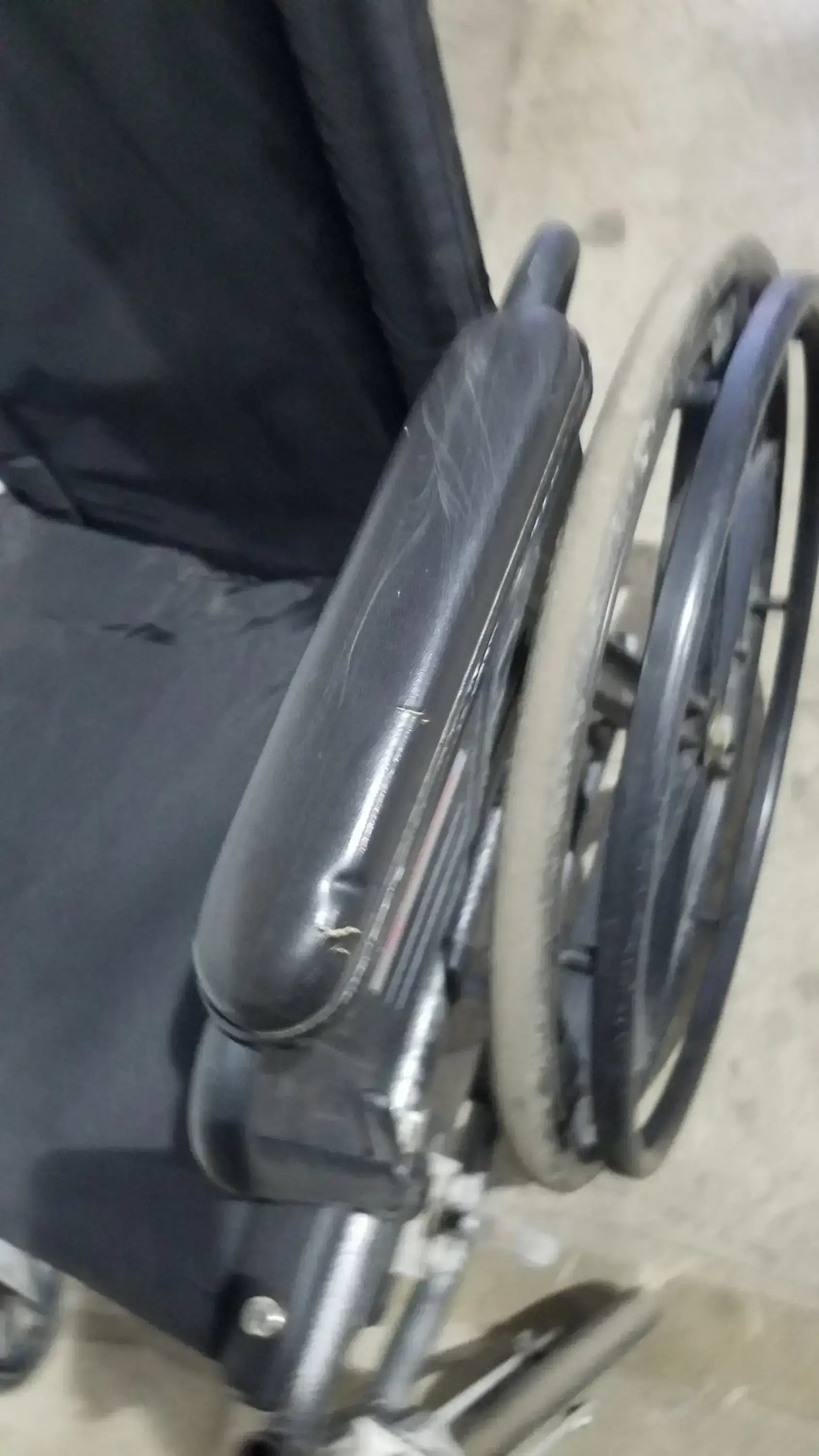 Sunmark Folding Manual Wheelchair - Durable Black Padded Comfort Seat