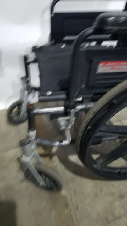 Sunmark Folding Manual Wheelchair - Durable Black Padded Comfort Seat