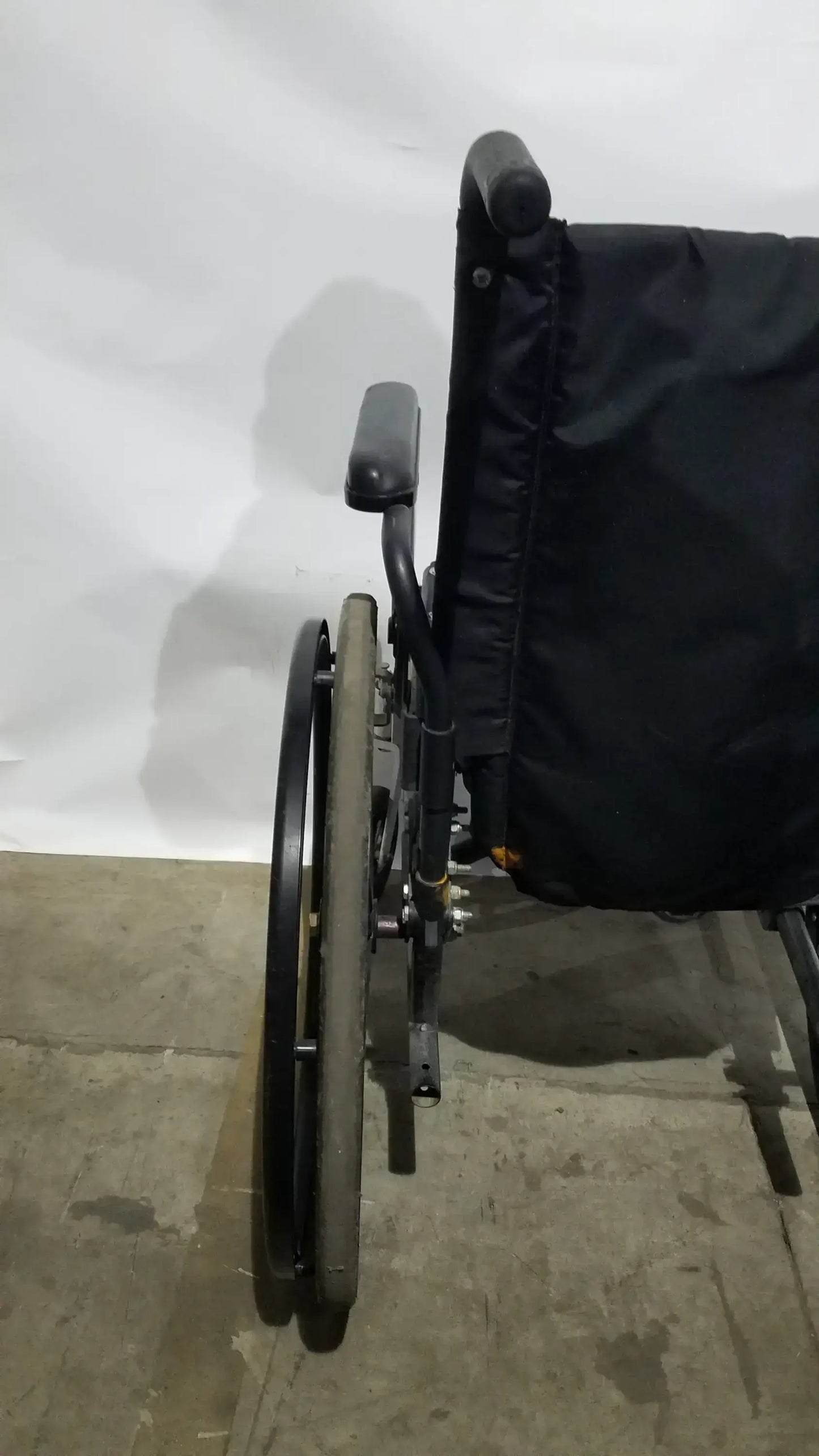 Sunmark Folding Manual Wheelchair - Durable Black Padded Comfort Seat