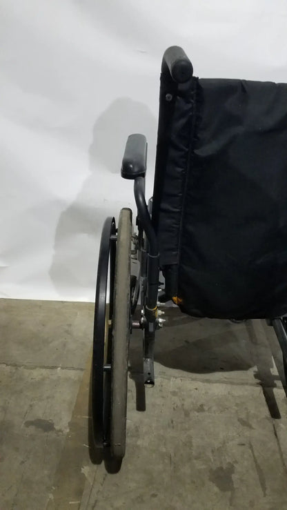 Sunmark Folding Manual Wheelchair - Durable Black Padded Comfort Seat