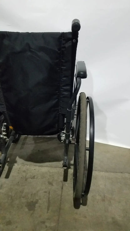 Sunmark Folding Manual Wheelchair - Durable Black Padded Comfort Seat