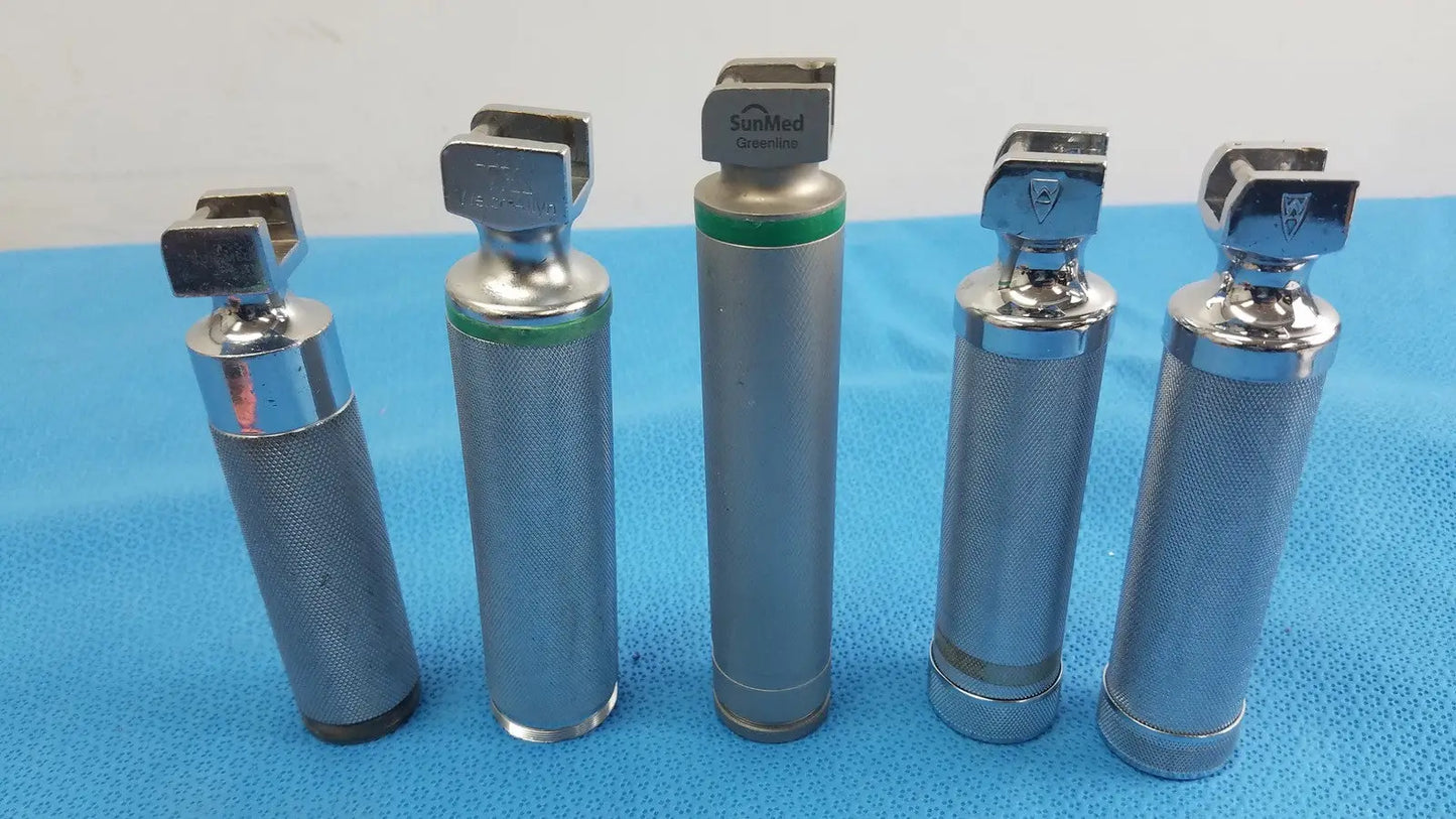 SunMed & Welch Allyn Fiber Optic Laryngoscope Handles - Lot of 5