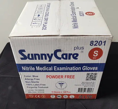 SunnyCare Plus 8201 Nitrile Medical Examination Gloves Power Free Small