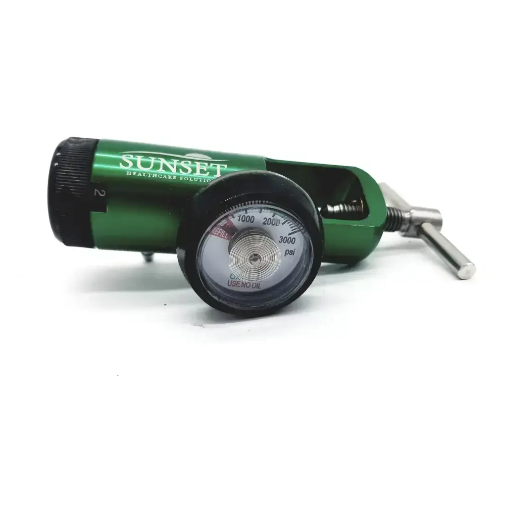 Sunset Brass Integral 50 PSI 02 Regulator Flow 0-15 L/Min - Oxygen