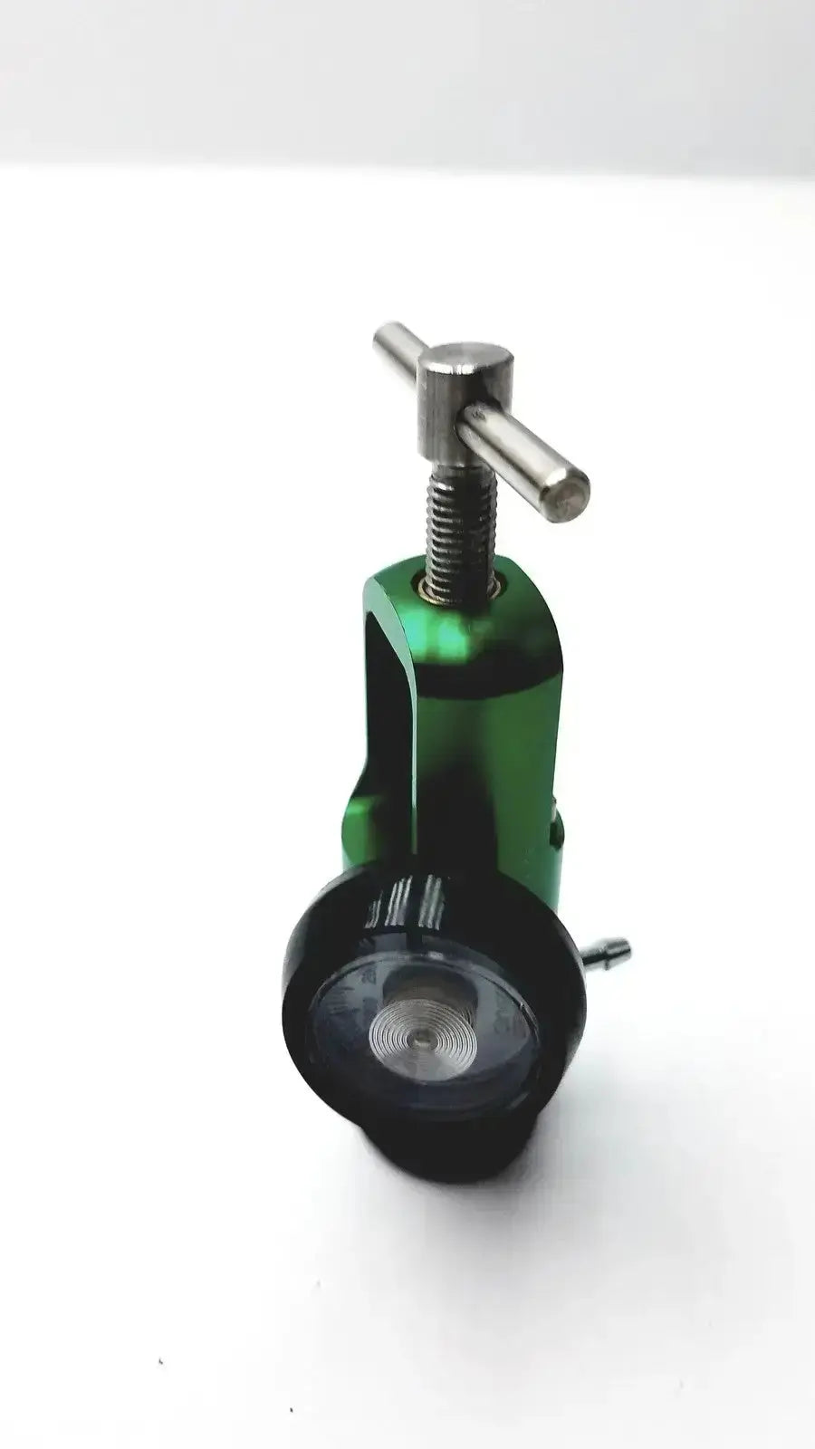 Green metallic tile leveling tool with black base and silver knob in sunset res042 oxygen regulator product image
