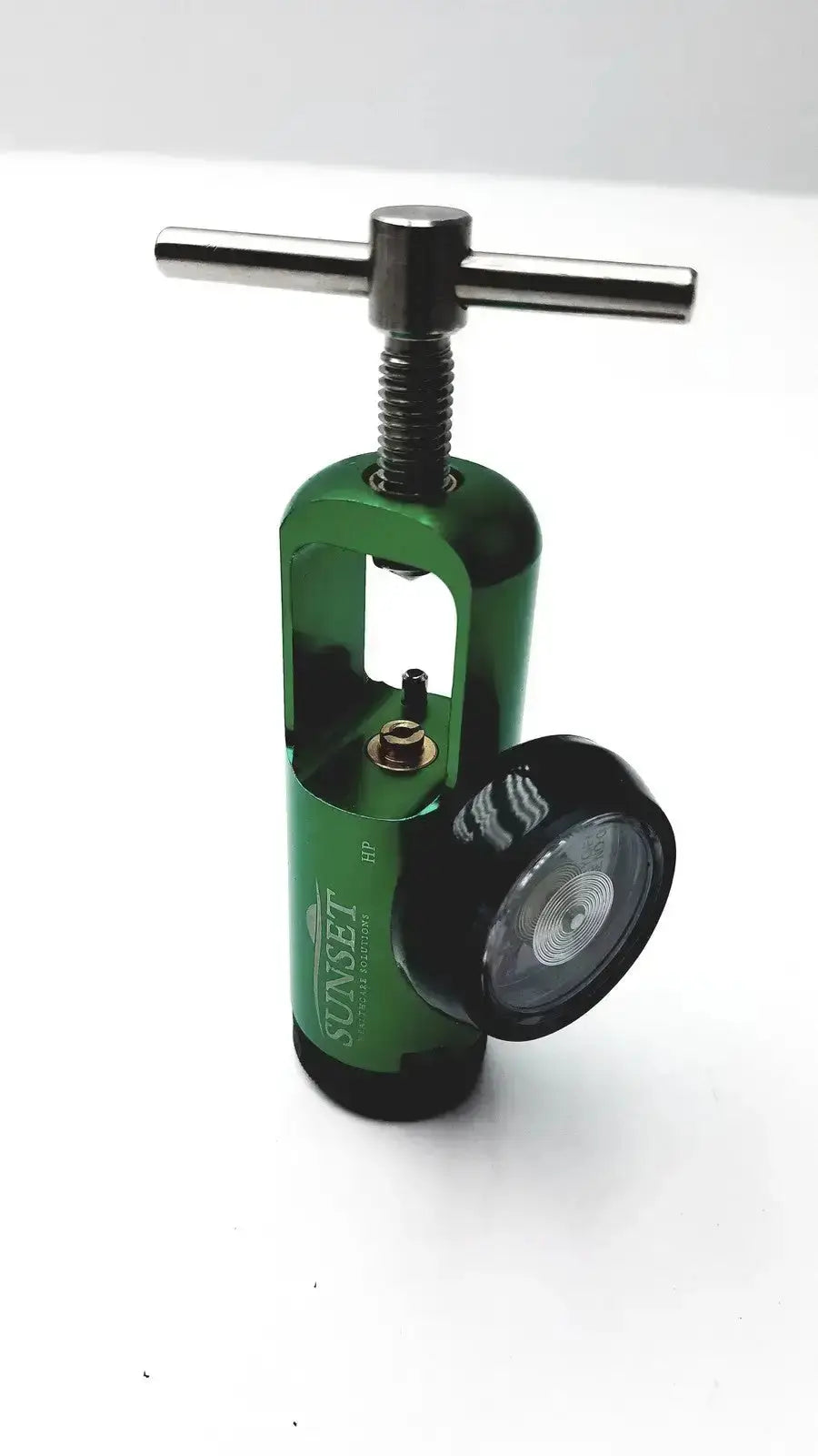 Green sunset brand sunset res042 oxygen regulator with black lens and chrome handle diving gauge for precise control
