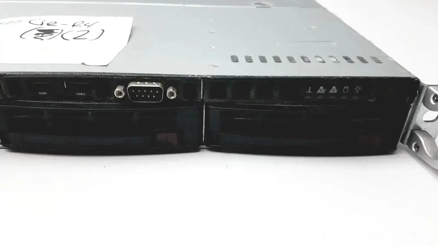 Silver and black rack-mount supermicro 5015b-mt super server with multiple front panel ports for high-performance use