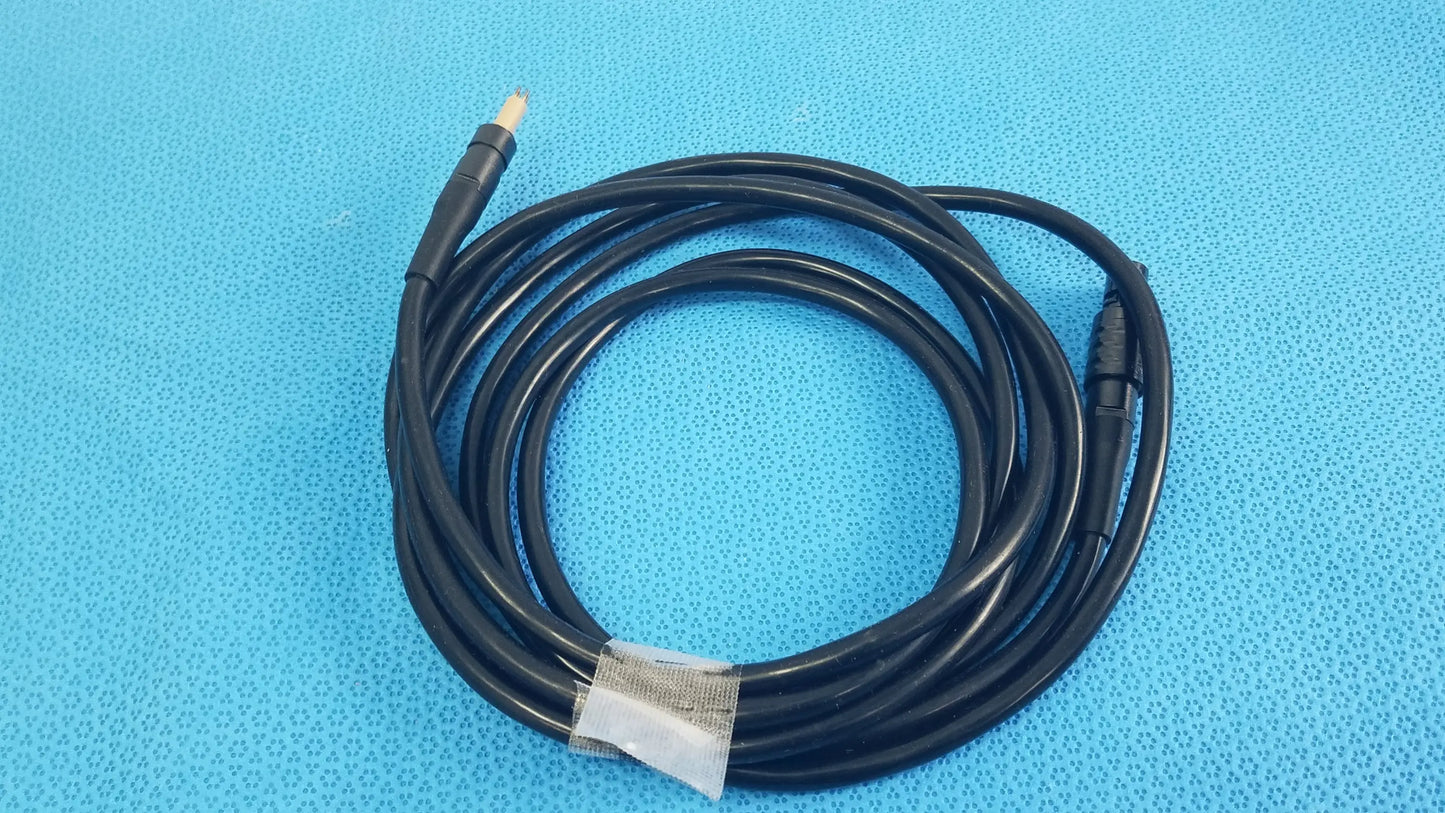 Black coiled surgical scher handpiece cable console power cord with yellow tip connector for medical equipment reuse