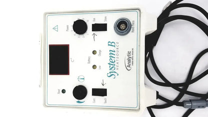 White rectangular control panel for sybron analytic system b dental endo heat source model 1005 with black knobs and screen