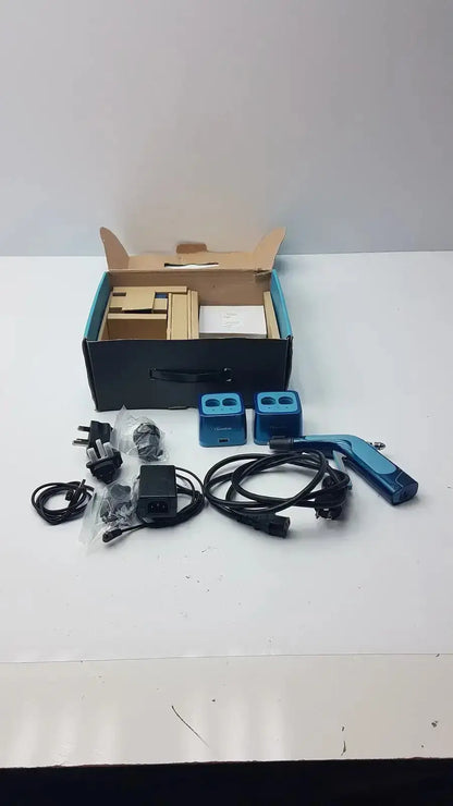Blue plastic spray nozzle with black cord and power adapter for sybronendo system b cordless obturation device g-cir-r4-30f used medical equipment for sale