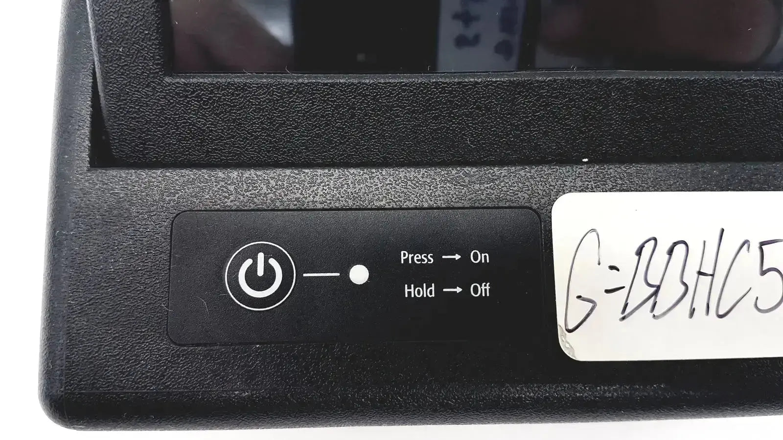 Black plastic tableau td3 forensic imager td3-b with power button labeled press on and hold off for secure operation