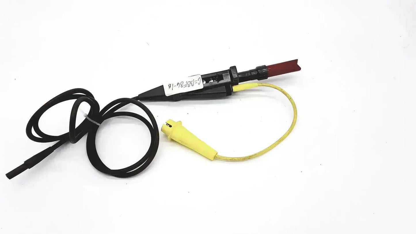 Black and yellow test probe with red tip and insulated cables for electrical measurement volts peak max 3000 volts peak max
