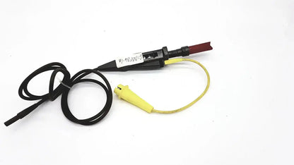 Black and yellow test probe with red tip and insulated cables for electrical measurement volts peak max 3000 volts peak max