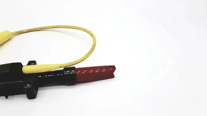 Yellow and red fiber optic cable connector with black housing compatible with Tektronix 3000 volts peak max product