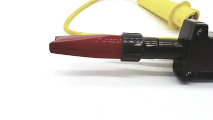 Tektronix red and black insulated test probe with yellow cable rated 3000 volts peak max and 2100 volts rms max untested
