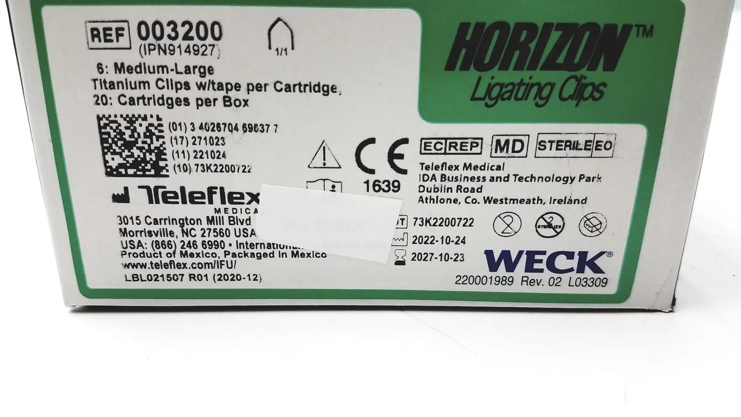 Teleflex Weck 003200 Horizon Ligating Clips Medium-Large