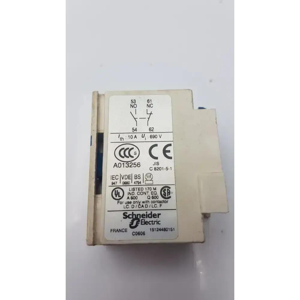 Telemecanique Schneider Electric A013256 Auxiliary Switch Block