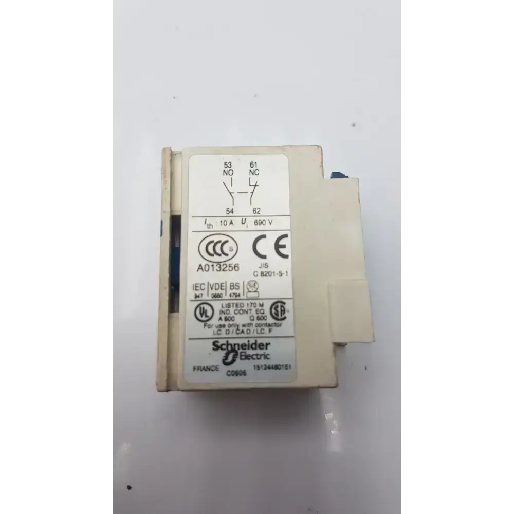 Telemecanique Schneider Electric A013256 Auxiliary Switch Block
