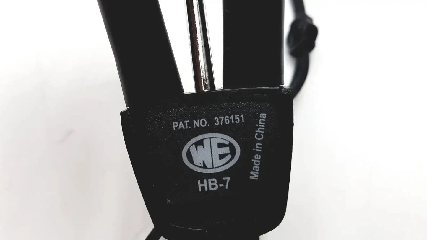 Black plastic headband with silver metal clasp and we logo for telephonics tdh-39p audiometric earphones model hb-7