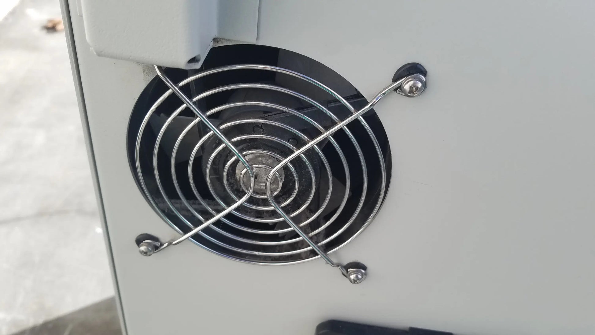The silent solution silencer 2310 centrifuge system features a circular black and silver ventilation fan with a metallic mesh grille