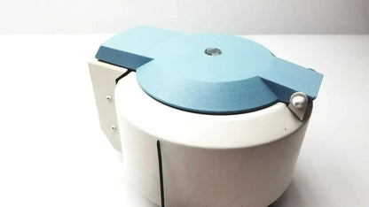 White and light blue laboratory centrifuge with hinged lid from Thermo Electron Corporation iec centra cl2 centrifuge