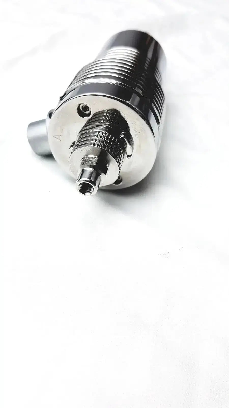 Shiny chrome-finished metal fisher apci probe with textured grip and threaded connections for ltq lcq tsq use
