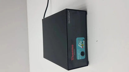 Black thermo scientific miran sapphire charger model 5025a with teal label and control panel for precise gas analysis