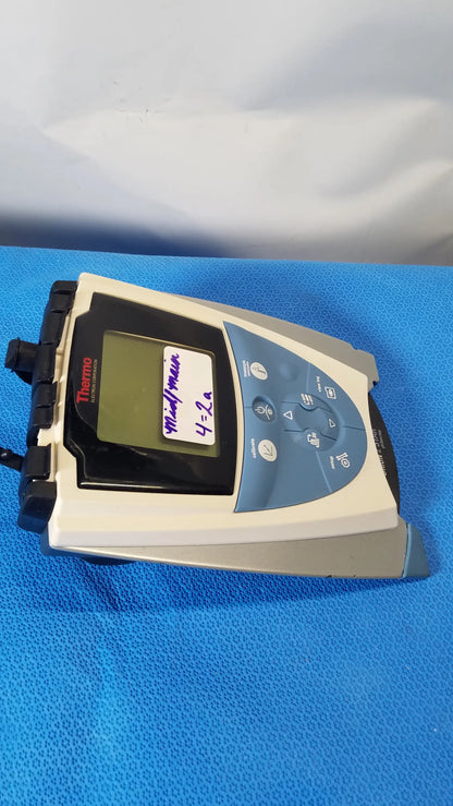 Thermo scientific model 42a handheld spectrophotometer with beige and blue casing for benchtop meter medical equipment use