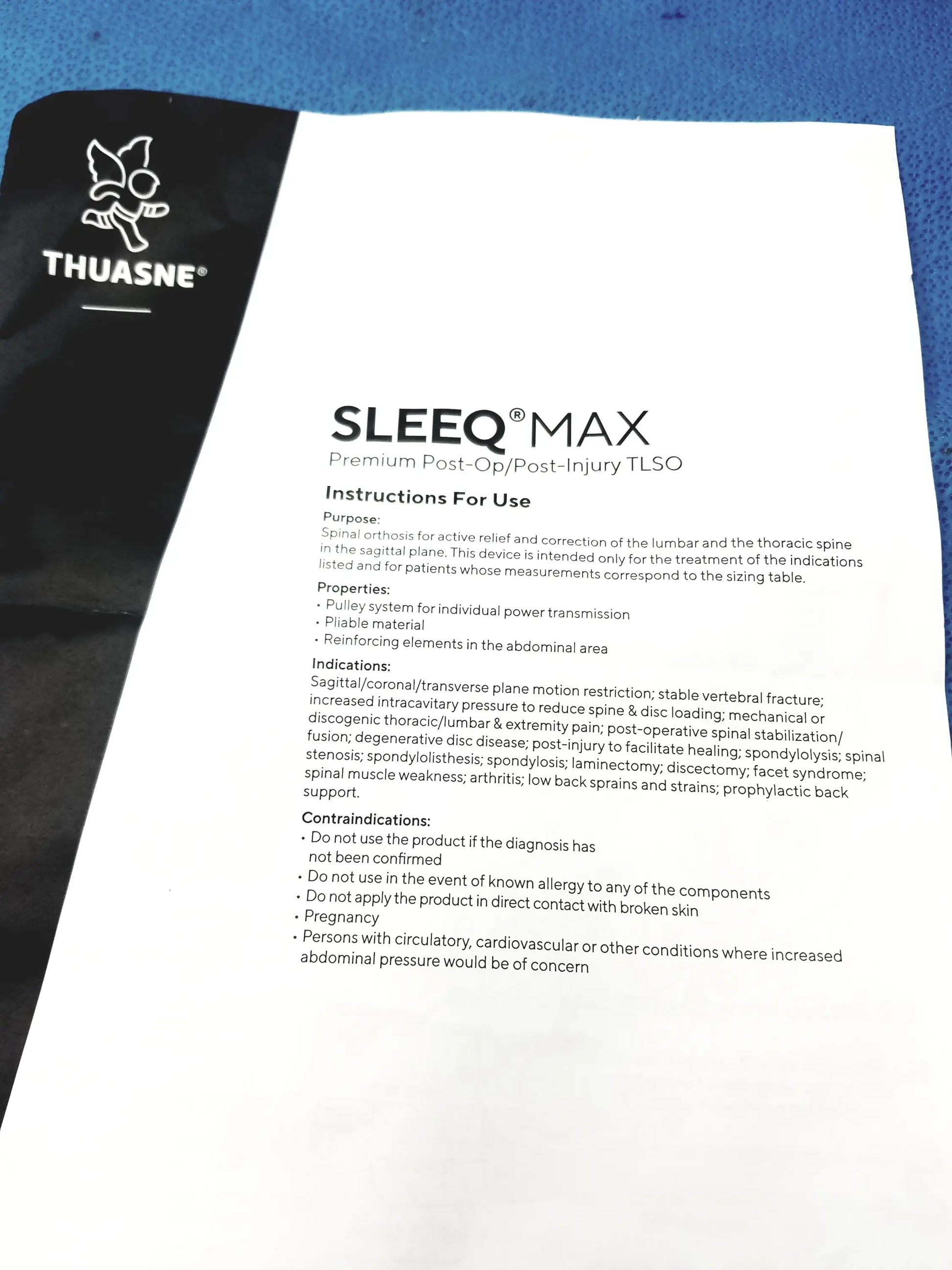 Thuasne SLEEQ Max TLSO Spinal System Back Brace