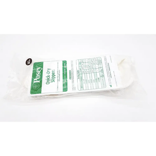 TIDI Posey Quick Dry Slippers Size XL - White - Non Skid Rubber Sole - Shower - Patient Safety