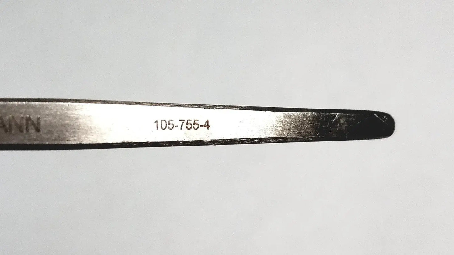 Silver stainless steel tiemann surgical dermal curette size 4 with matte finish and engraved markings medical equipment