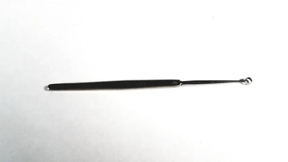 Black-handled tiemann surgical dermal curette size 4 with slender stainless steel tip medical equipment instrument