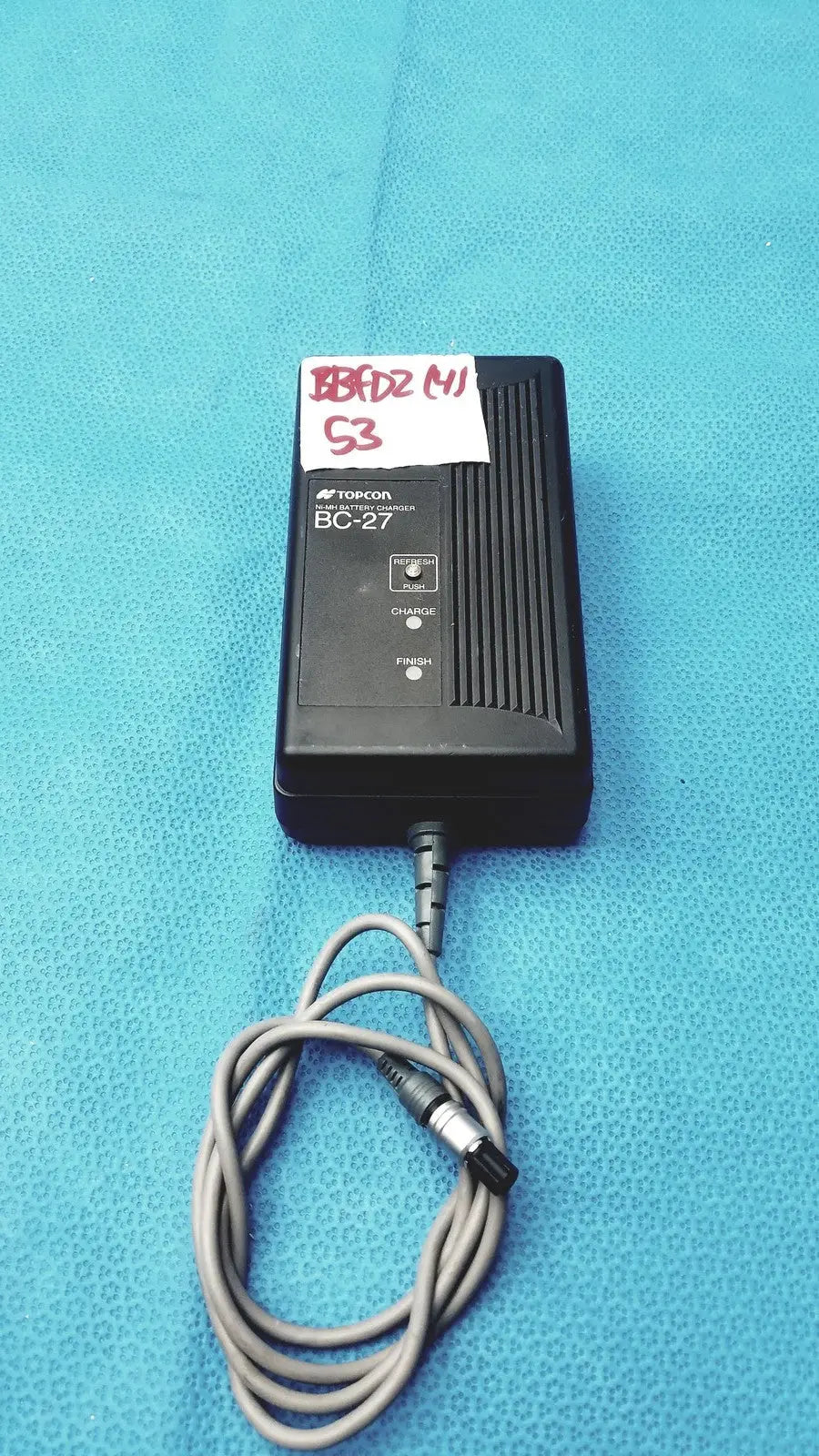 Topcon BC-27 Ni-MH Battery Charger 3-Pin Connector w/ Refresh Button
