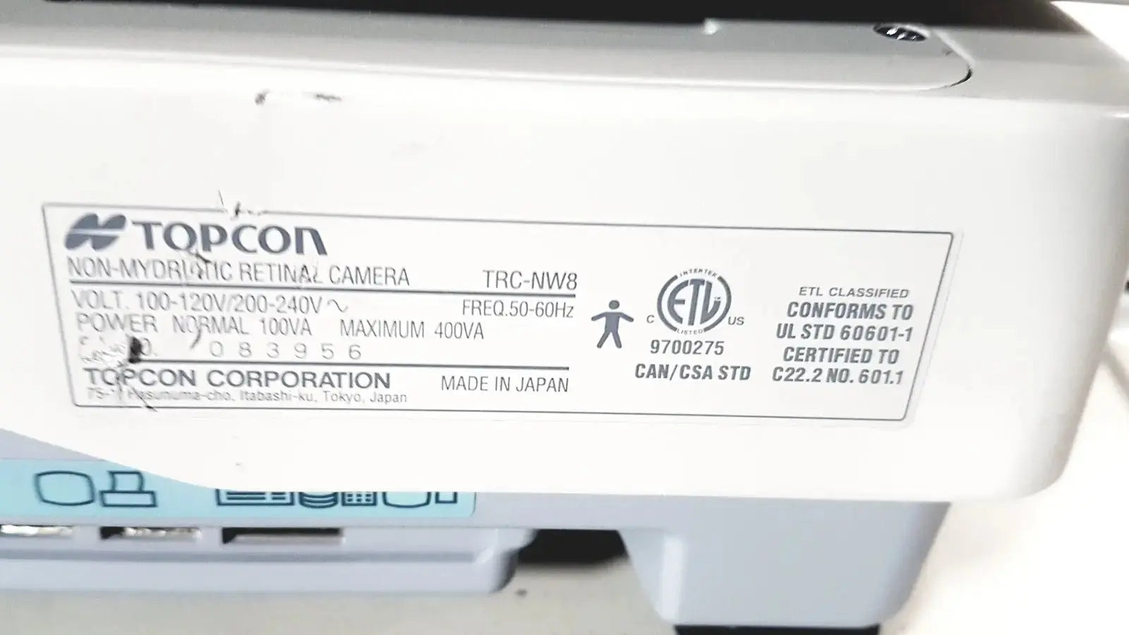 Topcon TRC NW8 Retinal Camera