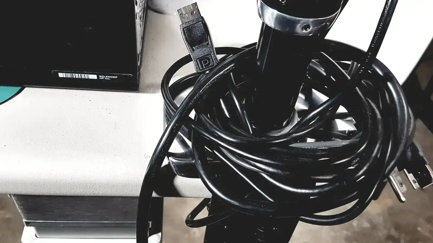 Black coiled usb cable with matte finish and type-a connector for topcon trc nw8 retinal camera system