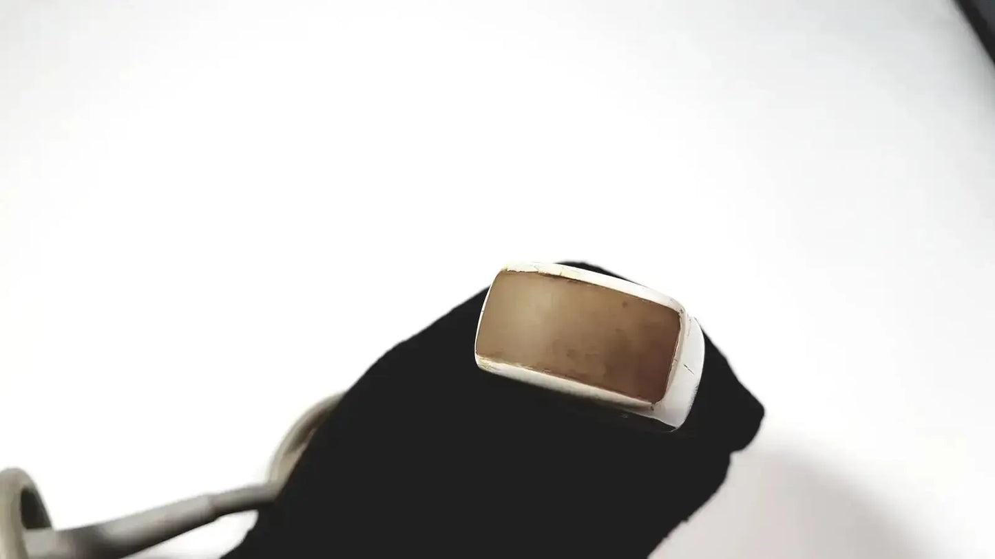Silver-toned rectangular ultrasound transducer probe with smooth light brown stone set in center for toshiba pvt-382bt model