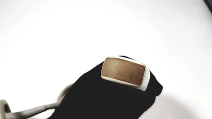 Silver-toned rectangular ultrasound transducer probe with smooth light brown stone set in center for toshiba pvt-382bt model