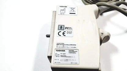 Off-white Toshiba PVT-382BT ultrasound transducer probe with rectangular body and ipx7 certification marks