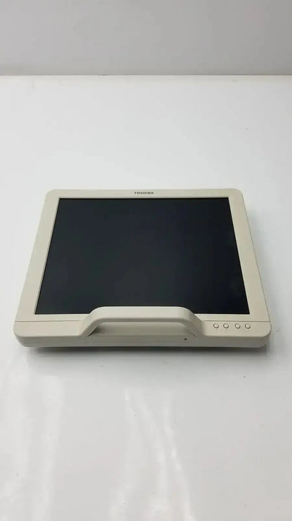Beige toshiba ta500 medical lcd monitor bsm31-7130 with touchscreen built-in handle and four circular buttons on right side