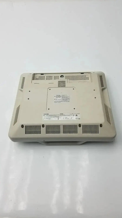 Beige plastic base with ventilation grilles and labels on the back of toshiba ta500 medical lcd monitor bsm31-7130