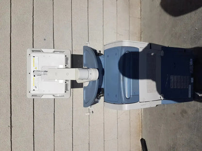 Blue and gray toshiba xario xg ssa-660a diagnostic ultrasound machine with mounted monitor for medical imaging