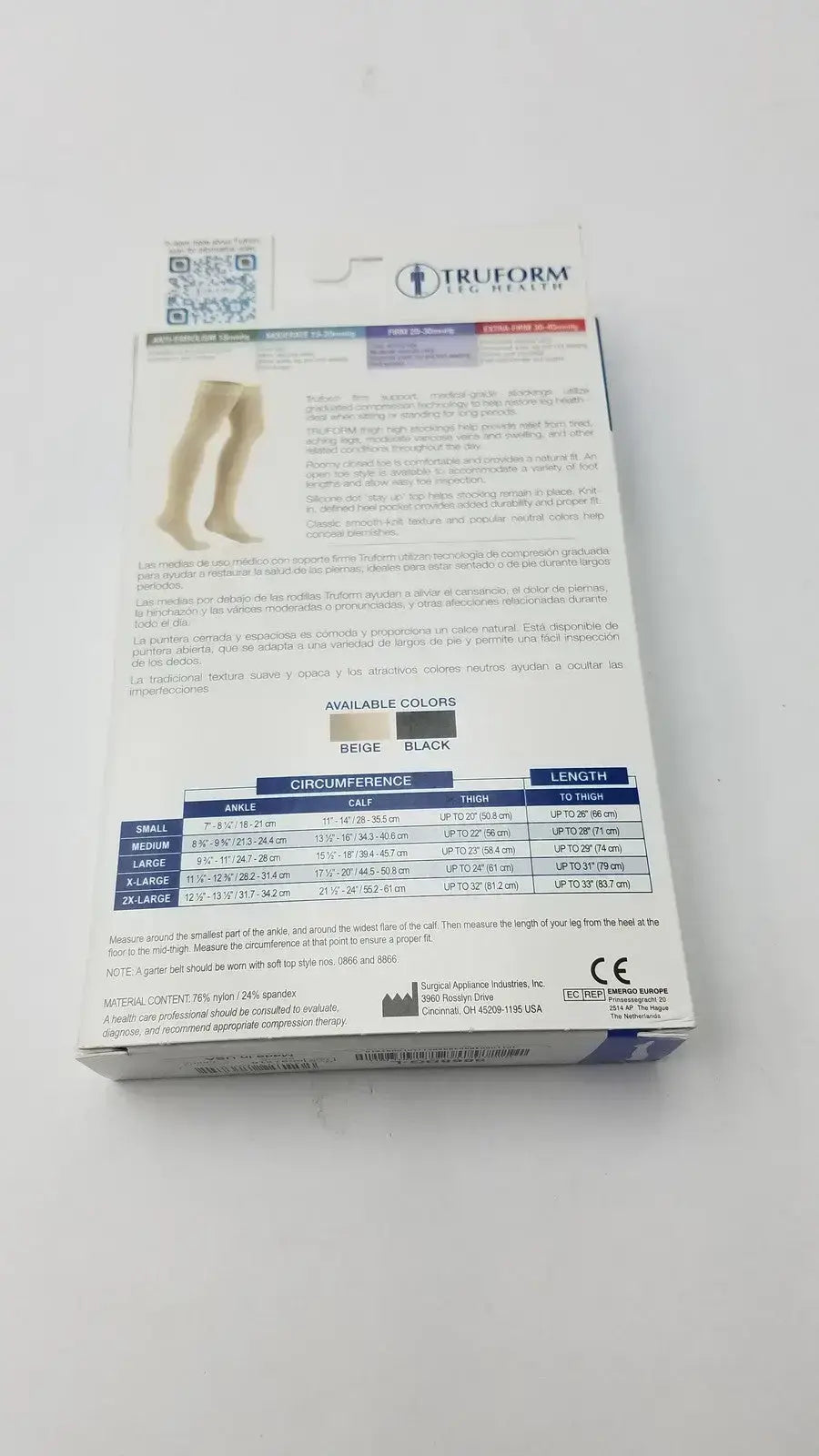 Truform Leg Health Large Medical Compressiion Stockiings Beige 20-30 - Compression Stockings