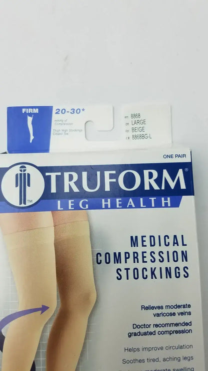 Truform Leg Health Large Medical Compressiion Stockiings Beige 20-30 - Compression Stockings