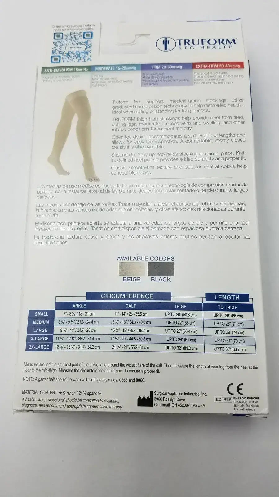 Truform Leg Health Medium Medical Compressiion Stockiings Beige 20-30 - Compression Stockings