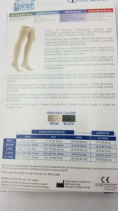 Truform Leg Health X-Large Medical Compressiion Stockiings Beige 20-30 - Compression Stockings