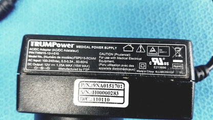 TrumPower Medical Power Supply AC/DC Adapter FSP015-RCMM 12V 1.25A