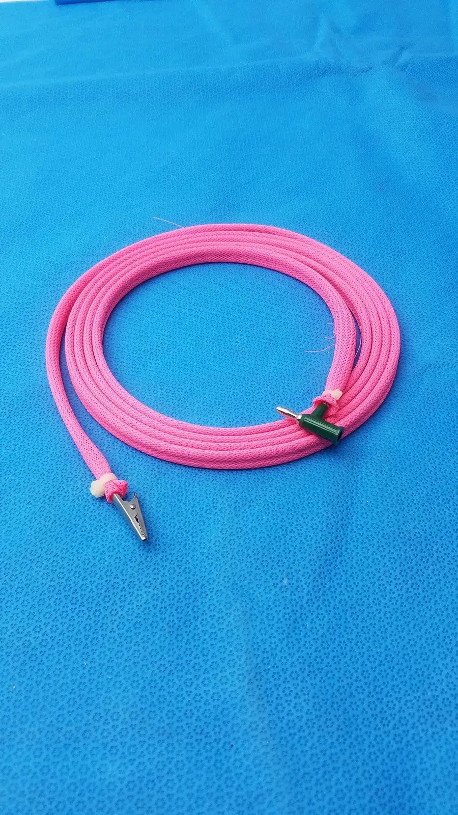 Two Sides Pink Cable One Side Clip and 2nd Side Male Plug