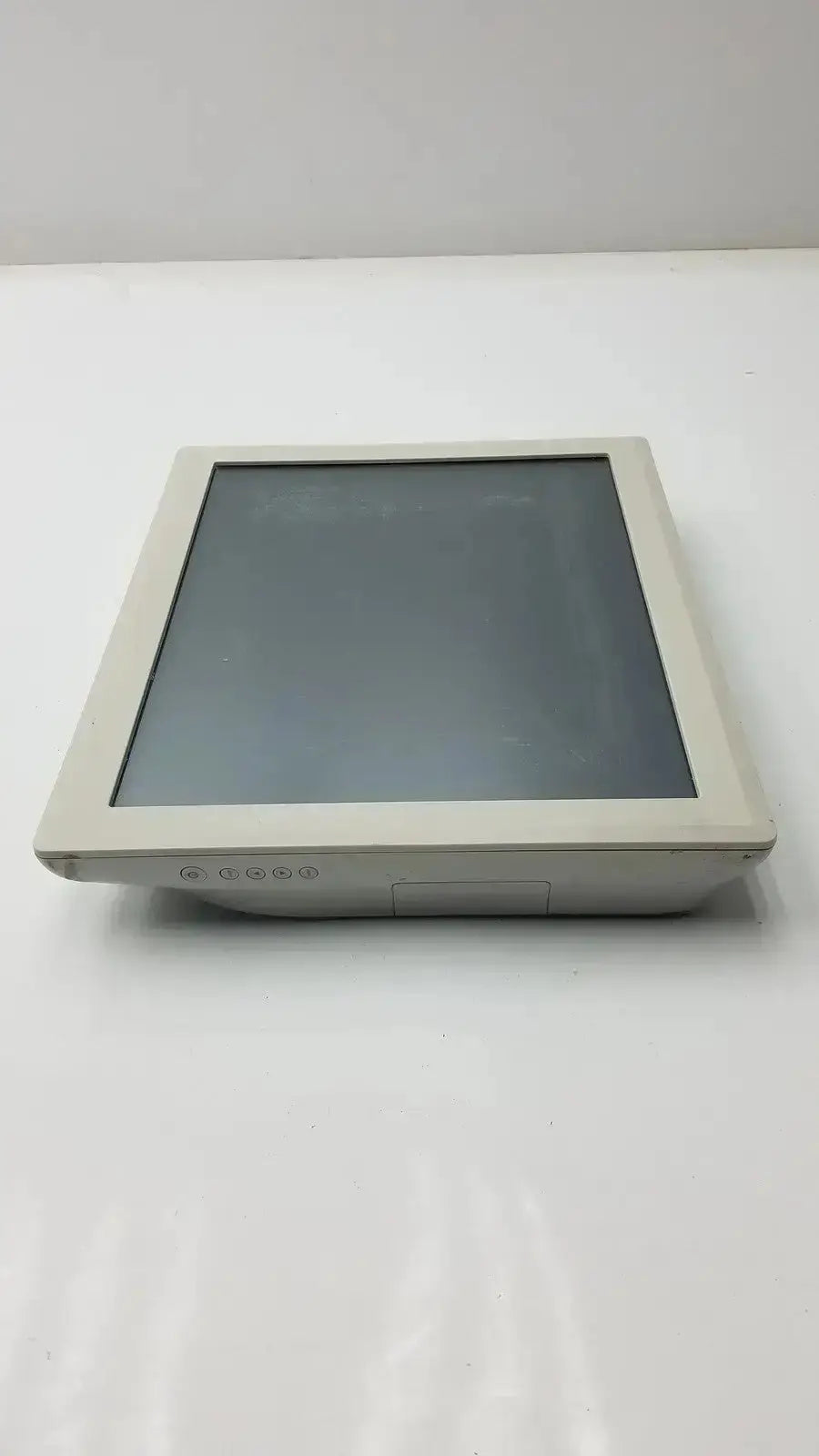 Beige-framed tyco electronics touchscreen monitor with sleek rectangular design and subtle bezel edges for hospital surplus use