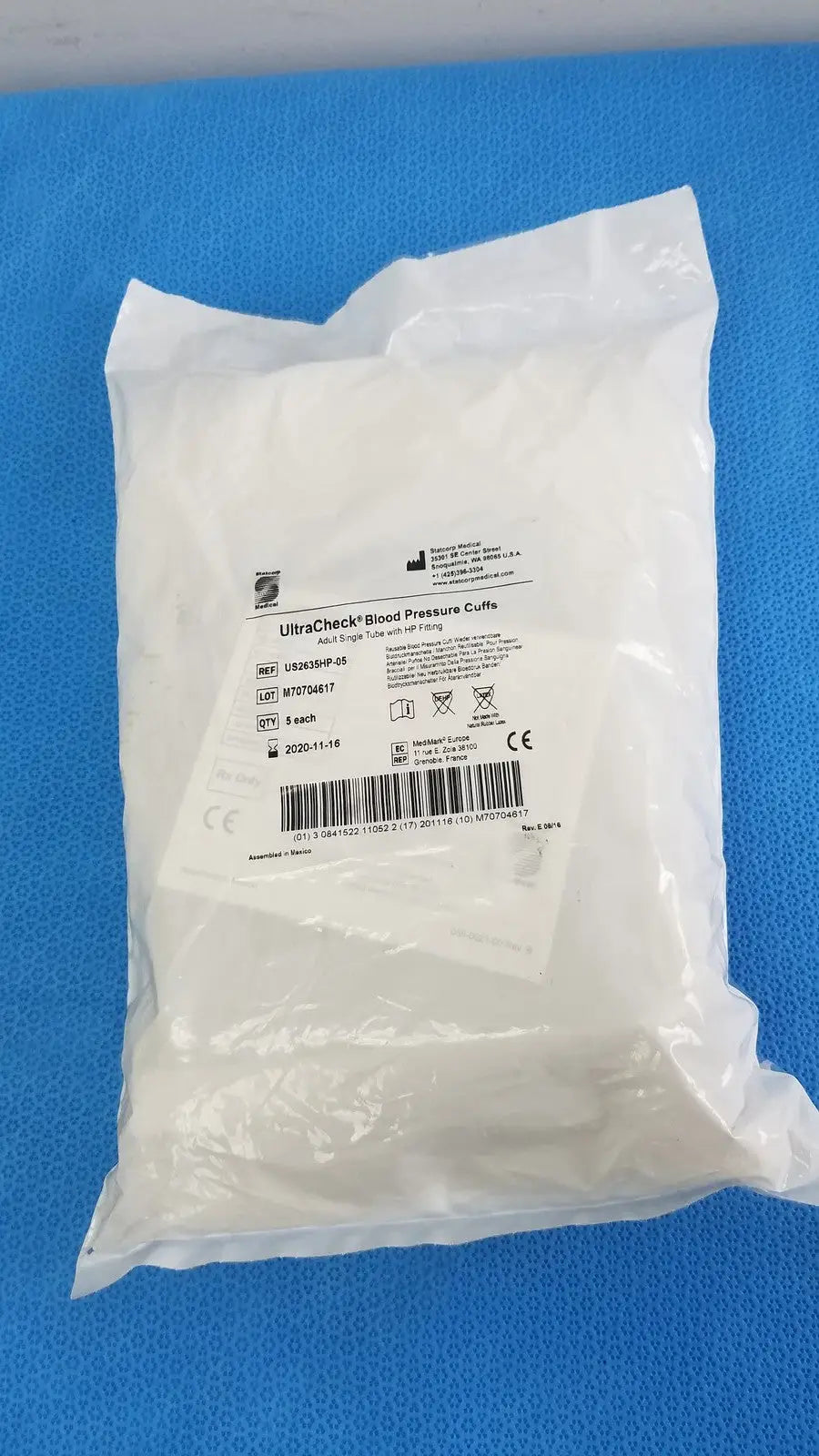 UltraCheck Blood Pressure Cuff Adult Single Tube with HP Fitting - US2635HP-05