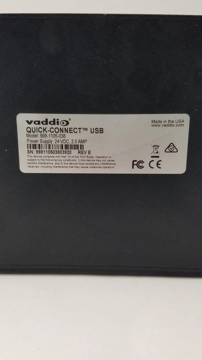 Vaddio Quick Connect USB Power Supply Model 998-1105-038 - Camera Interface
